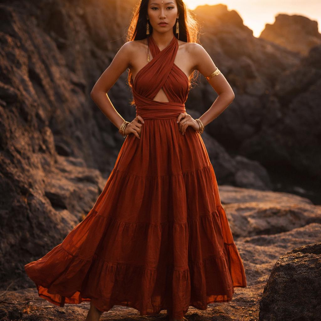 Boho Rust Bridesmaid Dress - Etsy
