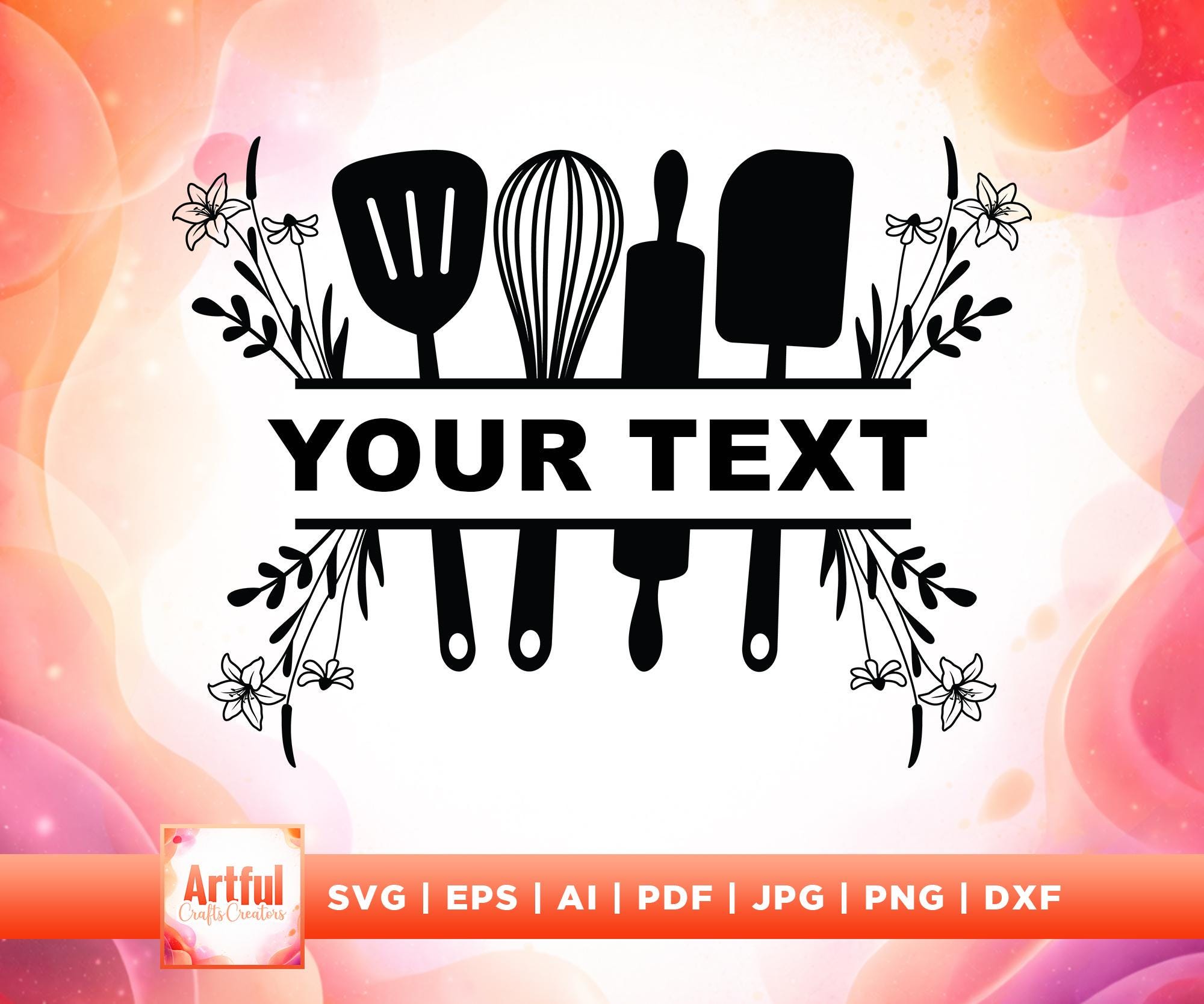 Cooking Split Frame Kitchen Split Frame SVG, Cooking Monogram Cut File (digital Download ...