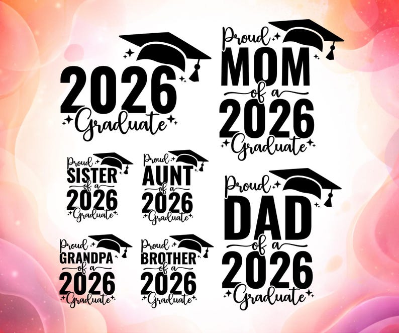 Momma Pattern Svg 2026 Graduation Family SVG Bundle, Proud Mom/dad/family Designs (SVG ...