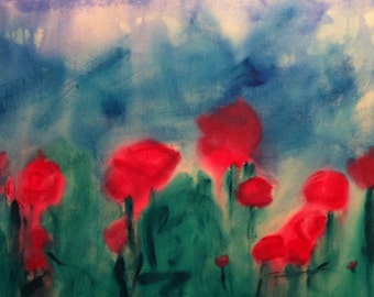 Original Abstract Painting in Bloom: "Thorns Among the Roses" by Beth Slater Winnick