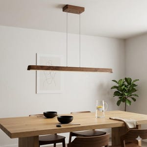 Wood Linear Suspension Chandelier |  Dining Light