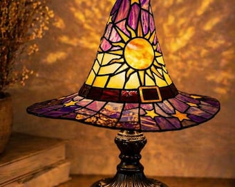 Artistic Stained Glass Lamp – Colorful Decorative Table Lamp – Fantasy Designer Lamp – Cozy Night Light – Bedroom/Living Room Decoration
