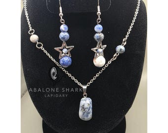 Sodalite Necklace and Earrings - UV Reactive