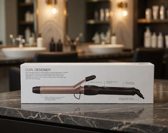 GEM Ceramic Extended Barrel Curling Iron  Digital Temp & Dual Voltage NIB