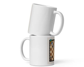 Queen h1 Chess Mug, Brilliant Move Chess Puzzle Gift Coffee Cup