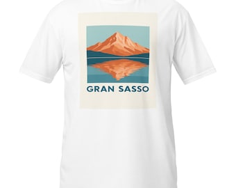 Gran Sasso T-Shirt, Abruzzo Mountain Sea Minimal Poster Tee