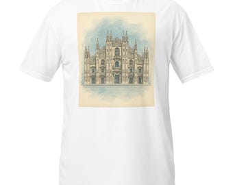 Duomo Milano T-Shirt, Milan Cathedral Gothic Architecture Vintage Art Tee