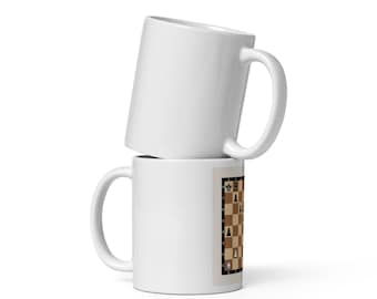 Queen e5 Chess Mug, Brilliant Move Chess Puzzle Gift Coffee Cup