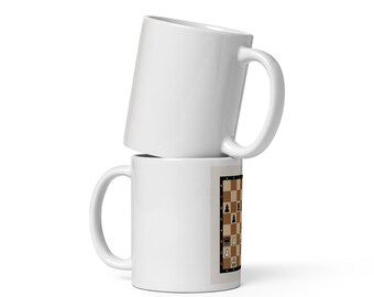 Queen h7 Chess Mug, Brilliant Check Chess Puzzle Gift Coffee Cup