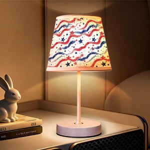 Red Blue Wave Star 3D Lamp, USB Plug-In Warm Bedside Light