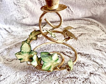 Candelabro de metal pintado estilo rústico vintage shabby chic