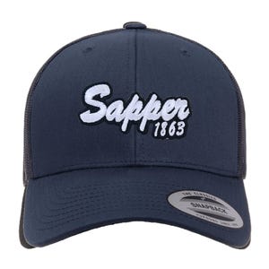 Gorra de diseño retro estilo zapador de ingenieros reales Flexfit yupoong (camionero/espalda flexible) a tu elección
