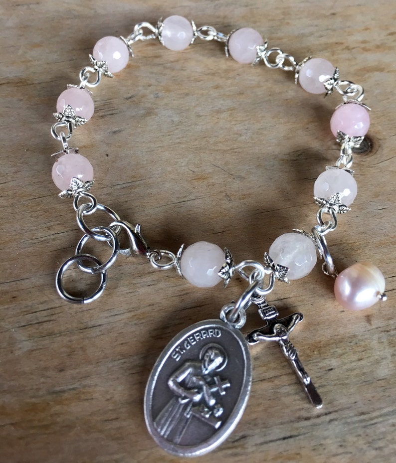 Fertility prayer bracelet handmade with rose quartz