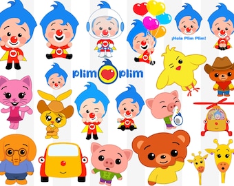 Plim Plim PNG Bundle, Kids Cartoon Characters Clipart (Digital Download)