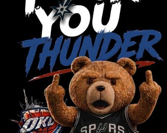 Spurs vs OKC Thunder 2026 • Arte de las Finales de la Conferencia Oeste • Baloncesto PNG • Archivos digitales listos para descargar • Ted el Oso