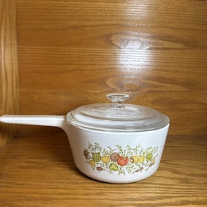 USA Corning Rangetopper 2 1/2 Quart Saucepan With Glass Lid Spice of Life Cook