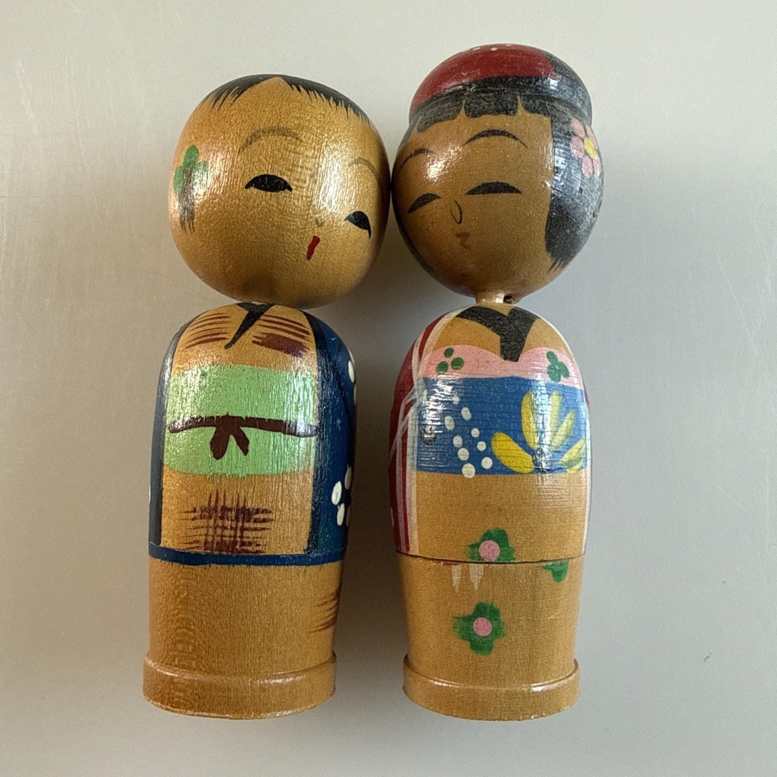 Vintage Mini Kokeshi Dolls - Etsy