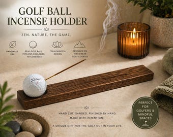 Handmade Oak Golf Ball Incense Holder – Zen Meditation Burner