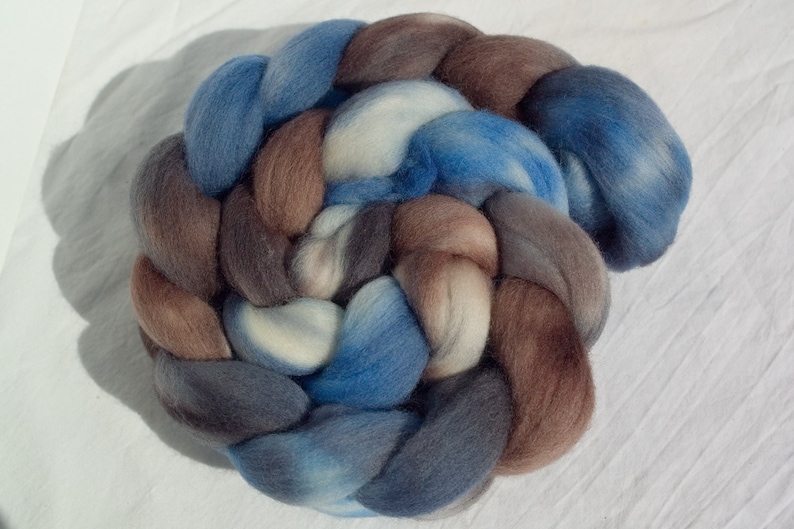 4oz in Winter Is Coming Hand dyed Falkland wool top