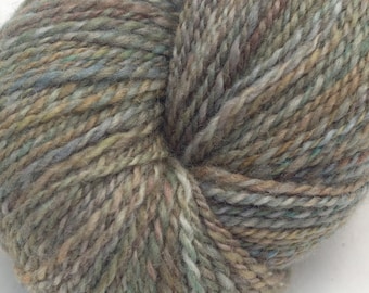 Hand Dyed Handspun Yarn, BFL/Bluefaced Leicester Wool, 293y 2 Ply Aran in Verdigris