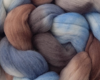 Hand Dyed Merino Wool Combed Top, 4oz, in Winter is Coming