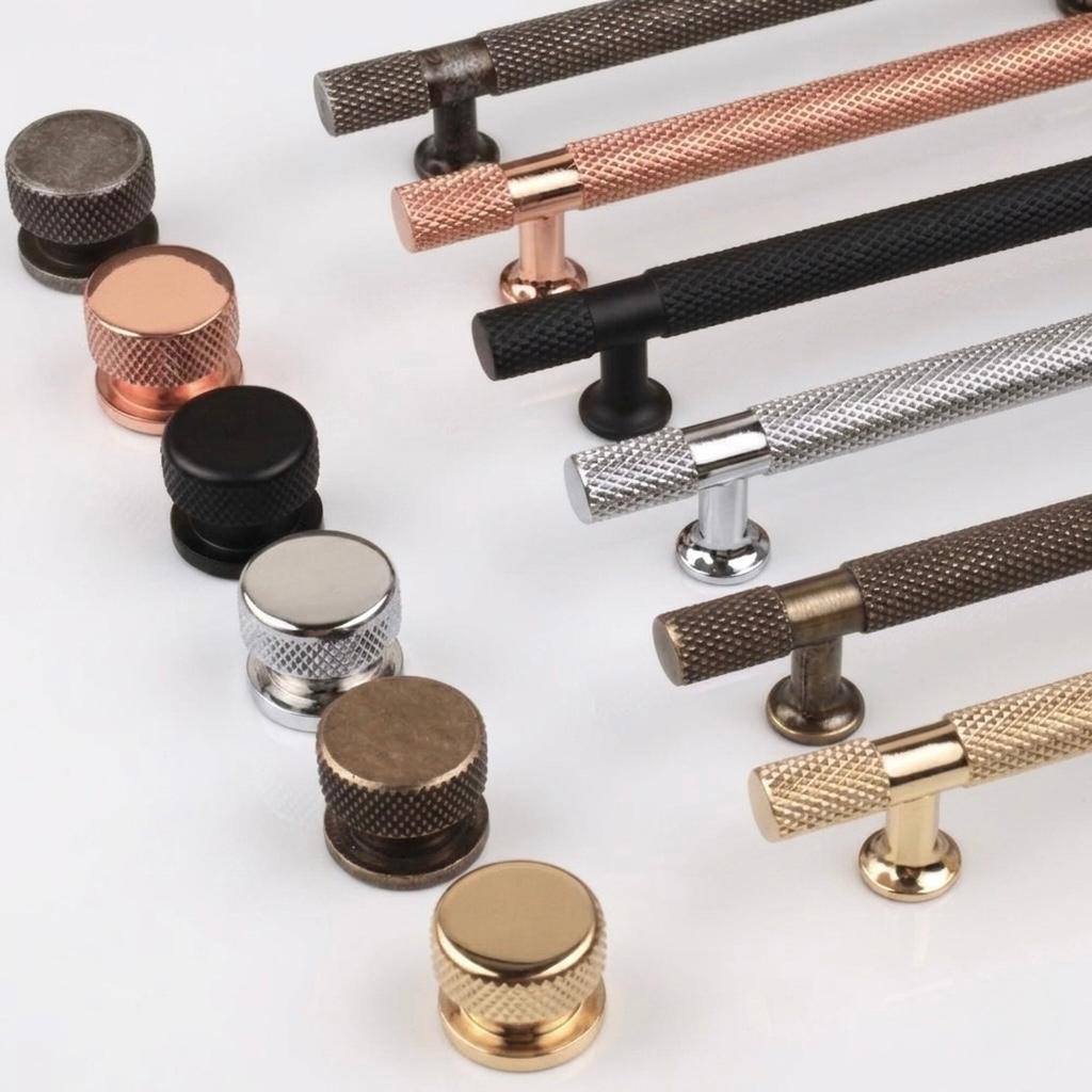 Knurled Cabinet Handle Aluminum Drawer Pull Modern Kitchen Handle…
