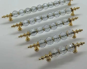 Tiradores de cristal para armarios, tiradores de cajones dorados y plateados, pomos de cocina de lujo, tiradores de cristal para cómodas, herrajes modernos para muebles.