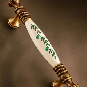 Hand Painted Porcelain Cabinet Knob Antique White Drawer Pull Vintage Furniture Handle Kitchen Cupboard Knob Decorative Hardware