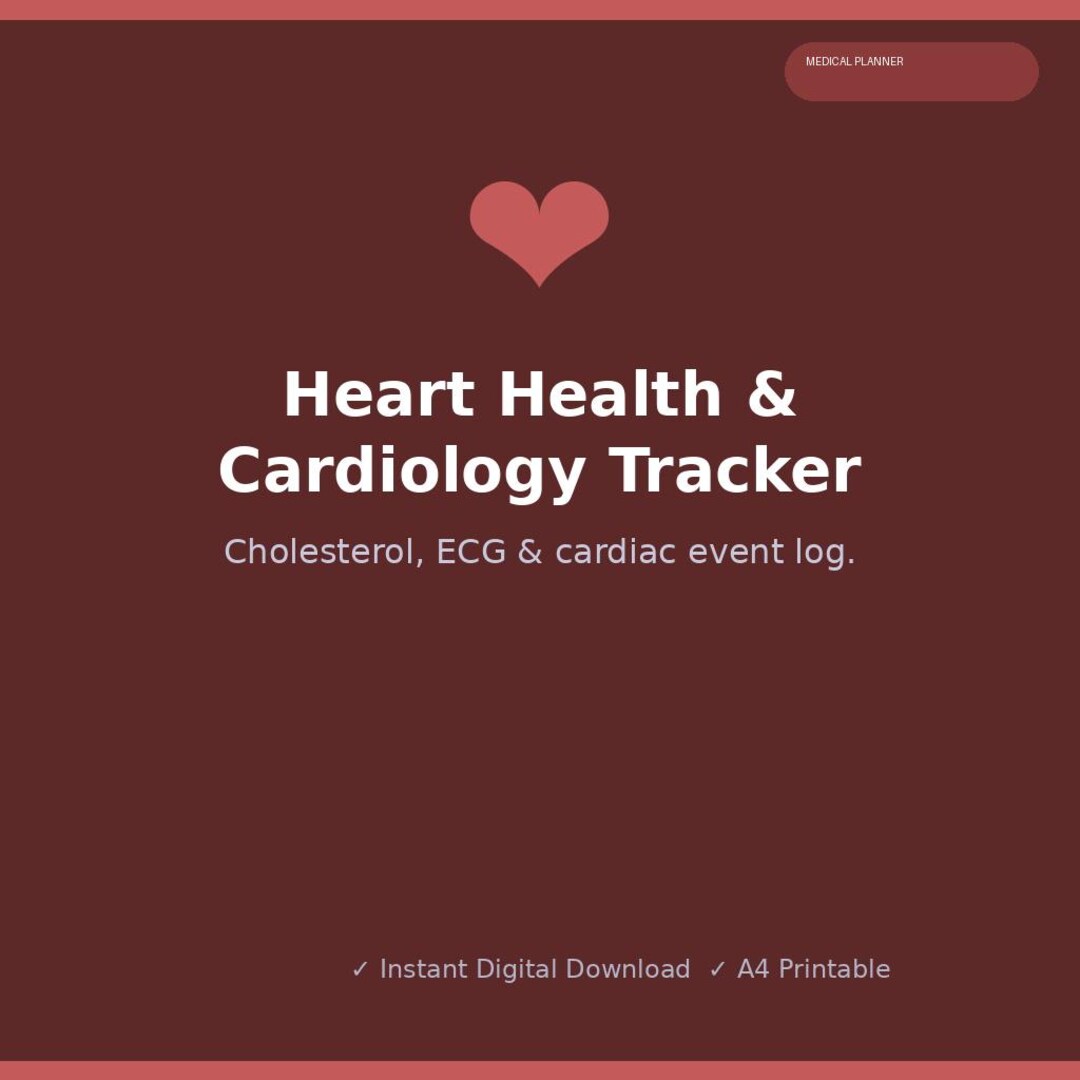 Heart Health and Cardiology Tracker | Cholesterol and Heart Diary - Etsy