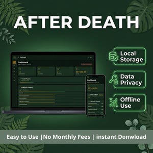 Digital planerare för dödsbouppgörelser | Instrumentpanel för arvsplanering | Pärm för nödsituationer | Spårare för sista önskemål | App 100 % offline