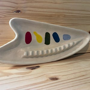 Ceramic Paint Palette Ashtray | Handmade Stoneware Ashtray | Artist Palette Dish | Functional Pottery | Smoking Accessory or Paint Tray