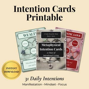 Intention Cards Printable PDF | Manifestation Cards | Mindfulness Deck | Daily Intentions | Self Care