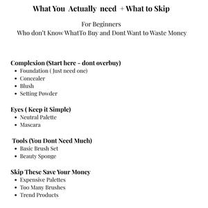 Beginner Makeup Kit Checklist, Essential Guide (PDF)