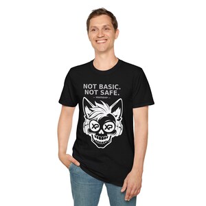 Not Basic Not Safe Shirt, Streetwear Graphic Tee, Grunge Clothing, Edgy Minimalist T Shirt, XRATEDXP Brand, NYC Street Style