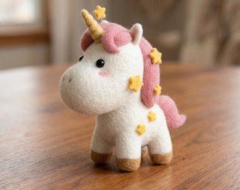 Felt Wool Rainbow Unicorn Doll, Felt Ornament, Unique Needle Felted Animal Statue, Children's Day Gift, Cute Home Decoration Hanging