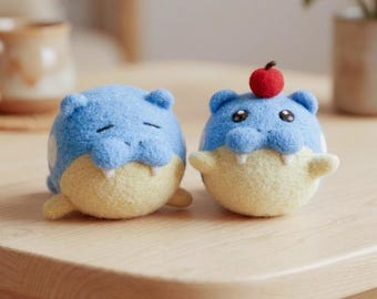 Naald vilten bol Pokémon beeldje, Pokemon Pokemon geïnspireerd bureau decor vilt ornament, wolvilt dier, cadeau voor fans