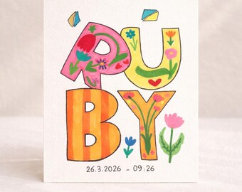 Diseño personalizado con el nombre del bebé