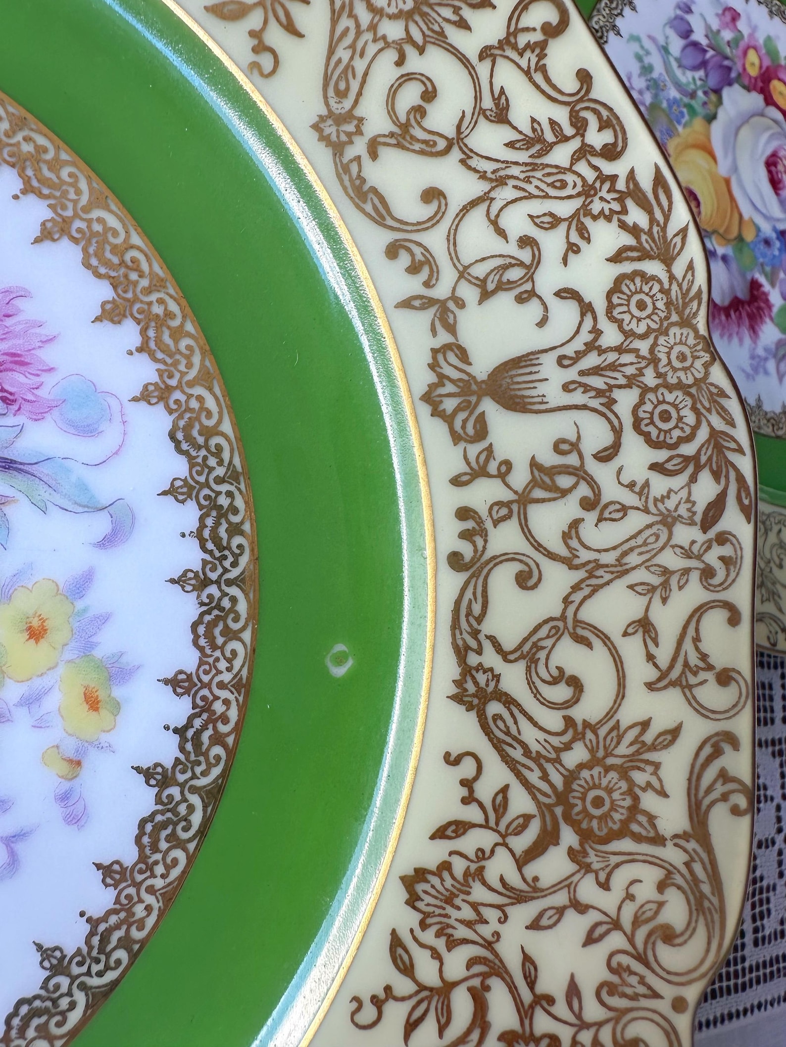 Vintage Bohemia Floral Cabinet Plate Set of Three Dinner Plates Made in ...