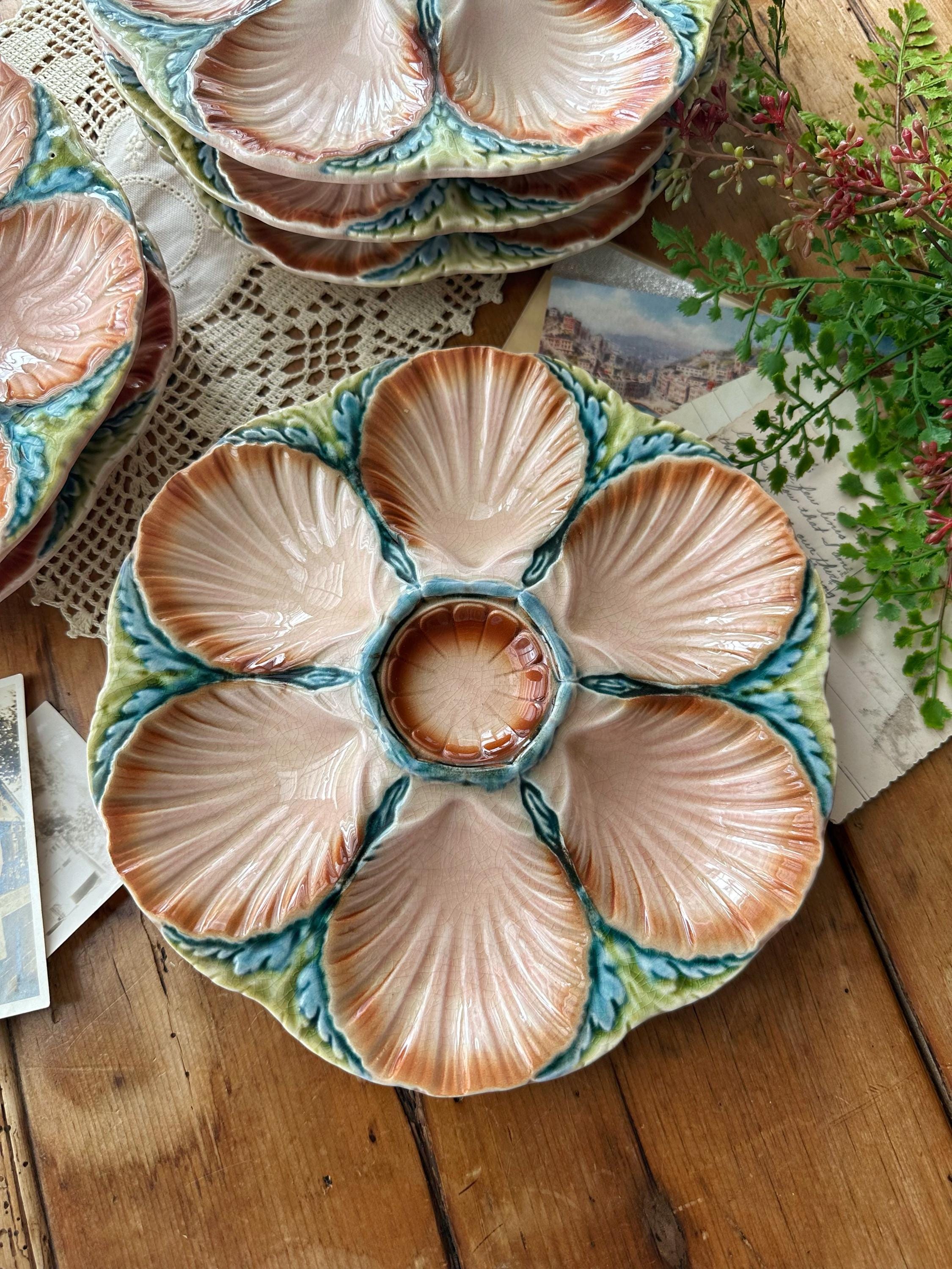 Sarreguemines Antique Oyster Plate Made in France 1920's