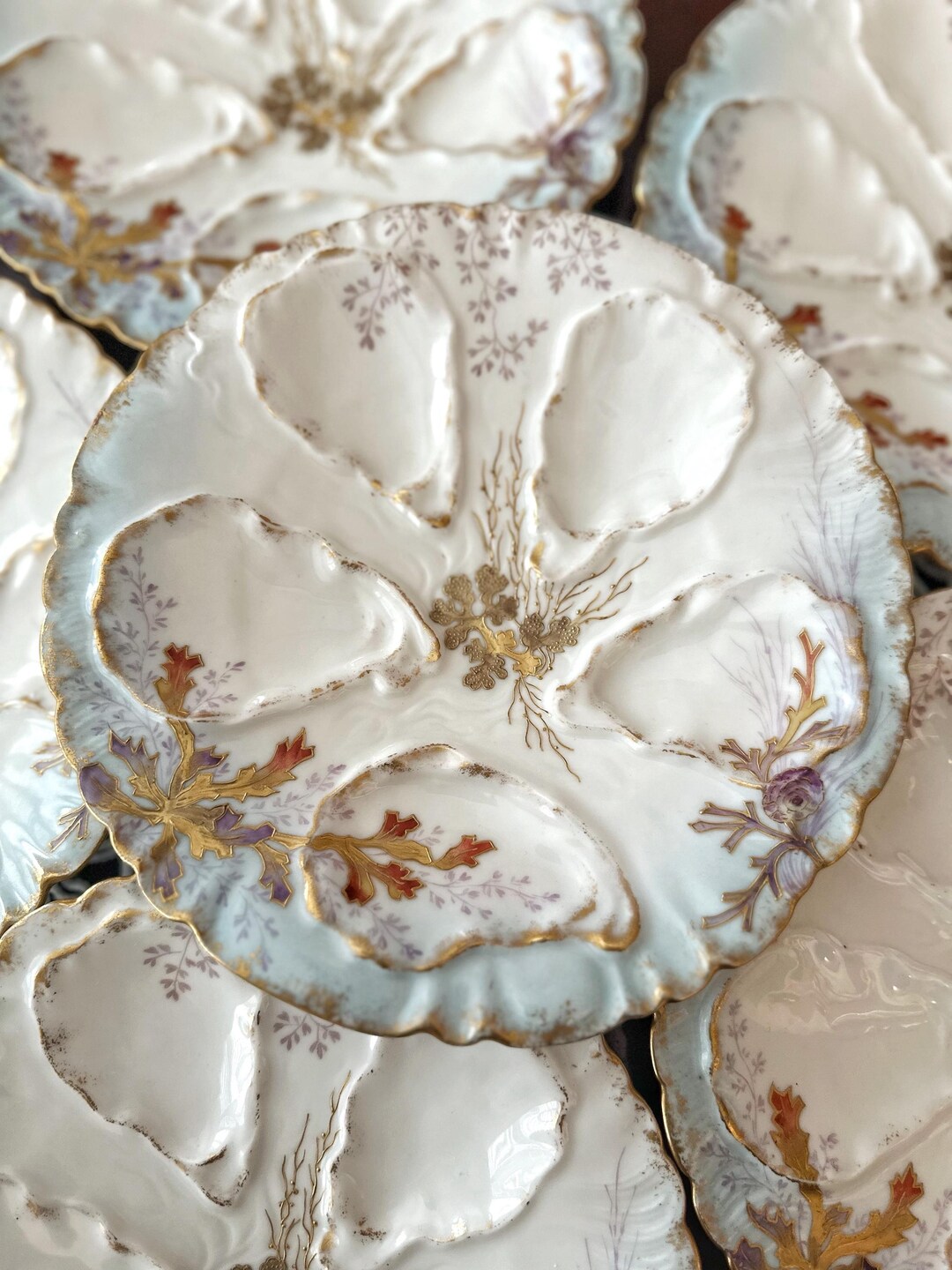 Plat à Hors-d'œuvre En Porcelaine CFH-GDM France, Blanc, Très Bon état
