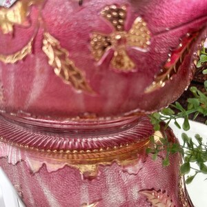 Delaware Pattern US Glass Company Cranberry Flash Gold Accent Fruit ...