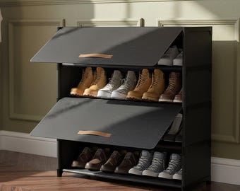 Meuble de rangement pour chaussures à 5 niveaux, organiseur de 20 paires, étagère à chaussures empilable noire
