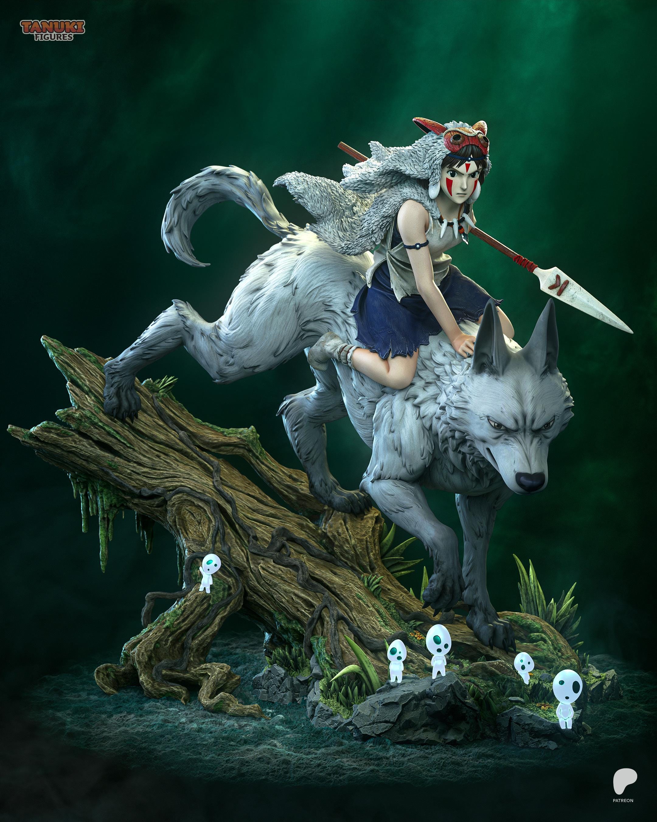 Princess Mononoke Figures - Etsy