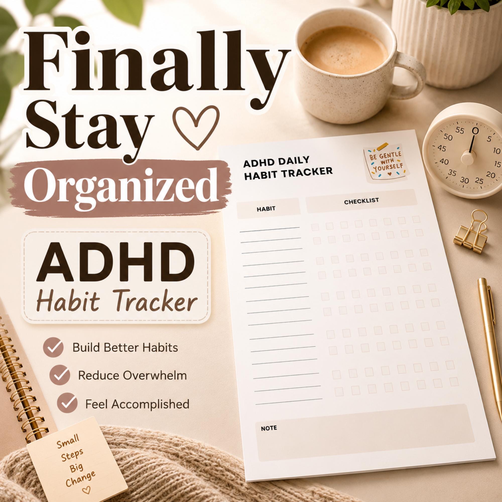 ADHD Habit Tracker Printable | Daily Weekly Monthly Planner | ADHD ...