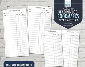 Printable Reading Log Bookmark | Library Card Bookmark | Reading List Book Log | Vintage Library Card | Book Club Gift