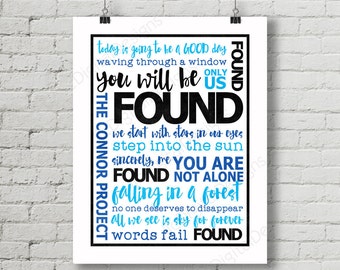 Hand Painted Dear Evan Hansen Musical Quote Wooden DiscSlice 2
