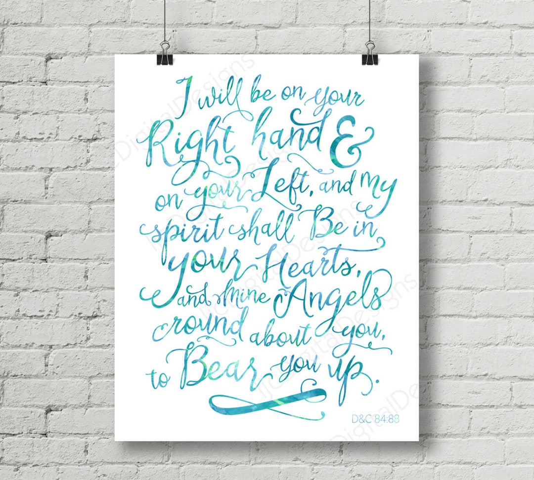 Printable LDS Scripture, D&amp;C 84, I Will Be on Your Right Hand, Angel ...