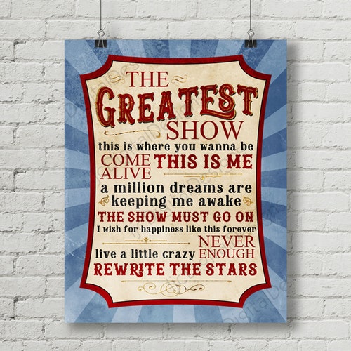 Greatest Showman Inspired Fan Art Printable Musical Quote - Etsy