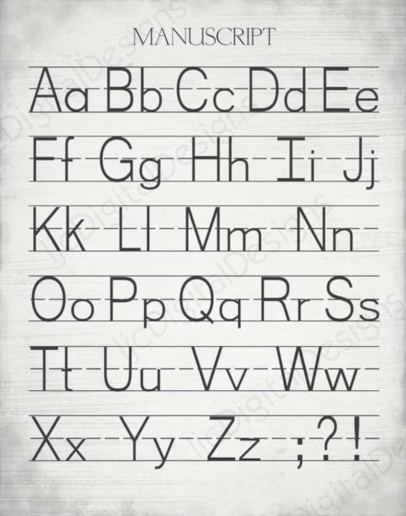 Vintage Farmhouse Alphabet Classroom Poster Digital Word Art 16x20 ...