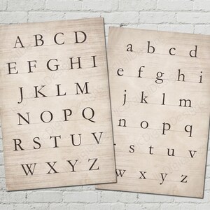 Farmhouse Alphabet Vintage Poster Sign Printable Digital Word Art 24x36 large size- uppercase and lowercase- INSTANT DOWNLOAD